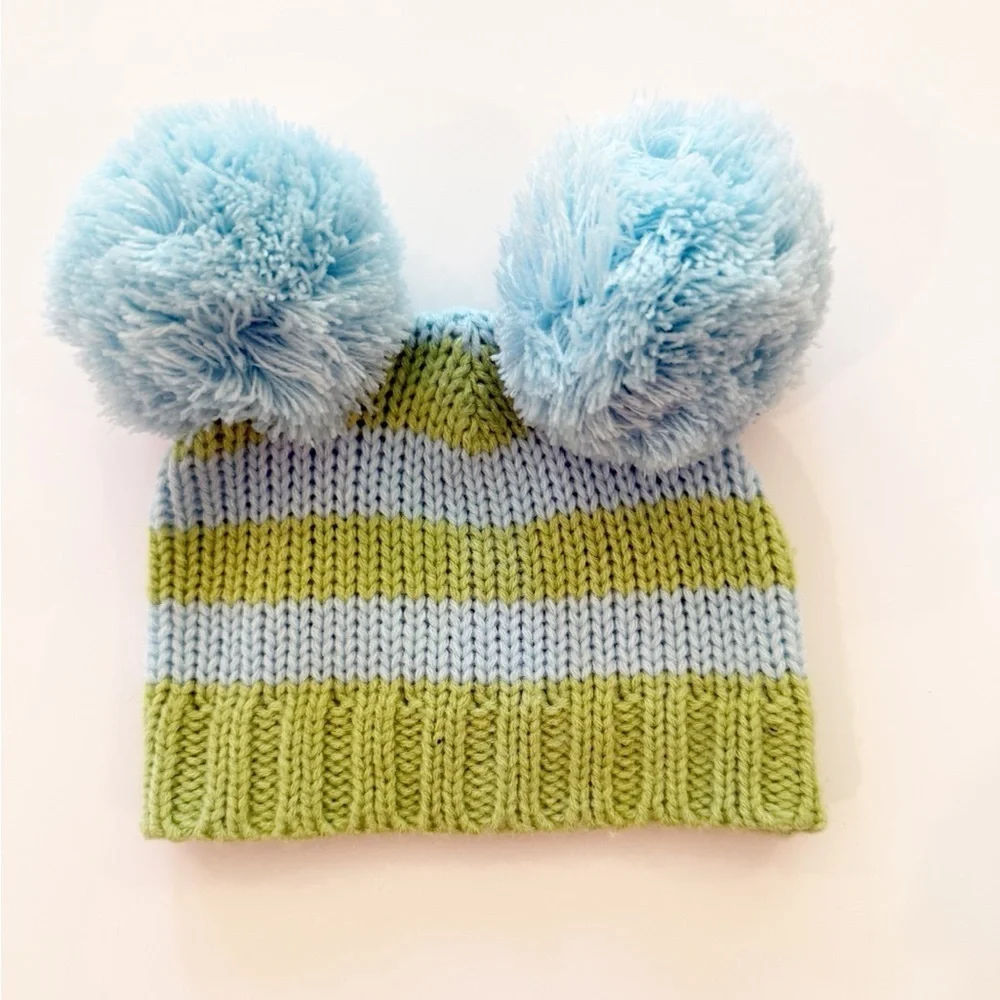 Mud Pie Double Pom Pom Baby Beanie